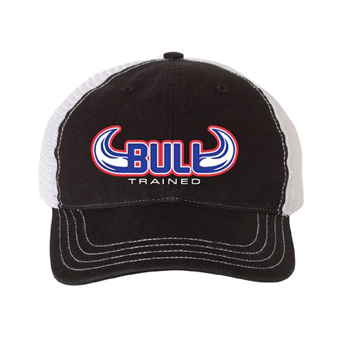BullTrained Apparel Black and White Trucker Hat